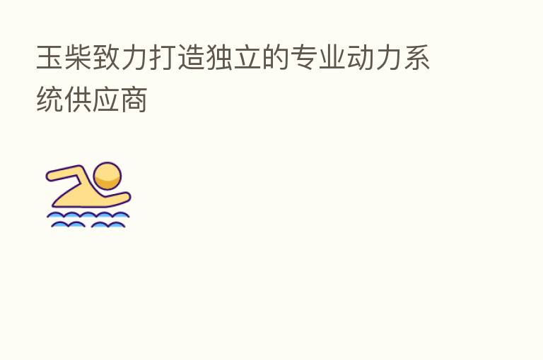 玉柴致力打造独立的专业动力系统供应商