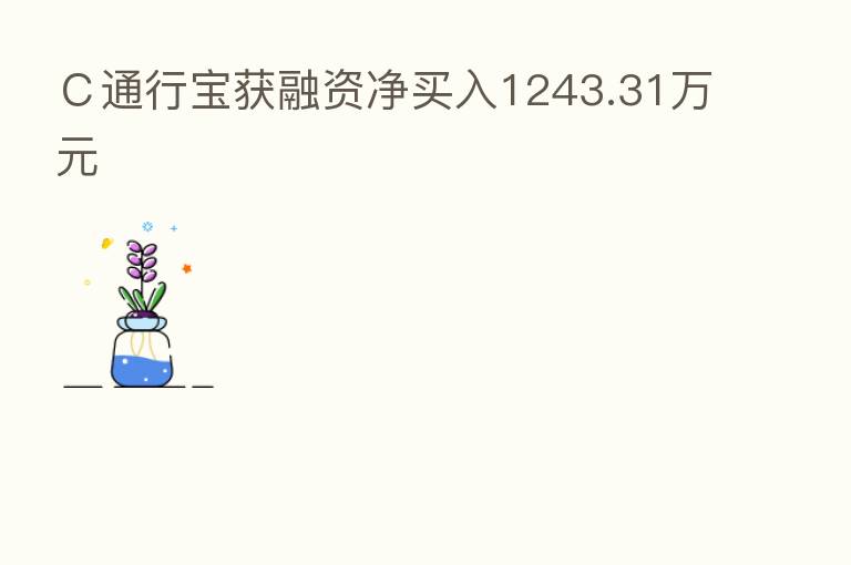 C通行宝获融资净买入1243.31万元