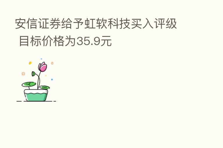 安信证券给予虹软科技买入评级 目标价格为35.9元