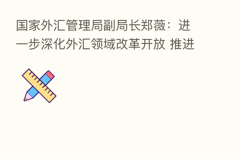 国家外汇管理局副局长郑薇：进一步深化外汇领域改革开放 推进跨境贸易和投融资便利化