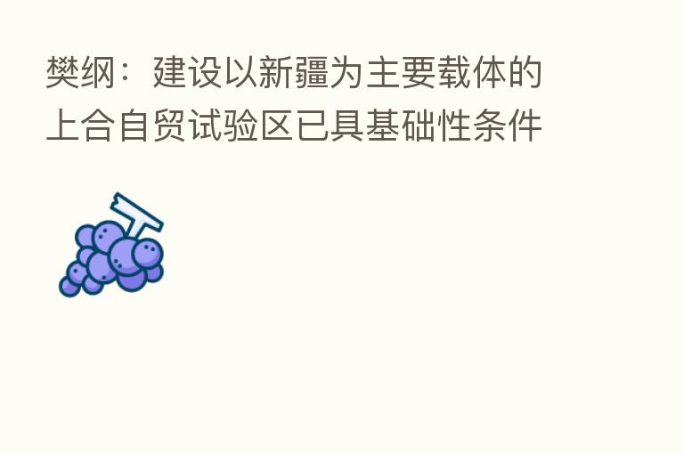 樊纲：建设以新疆为主要载体的上合自贸试验区已具基础性条件