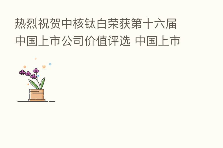 热烈祝贺中核钛白荣获 十六届中国上市公司价值评选 中国上市公司成长百强奖