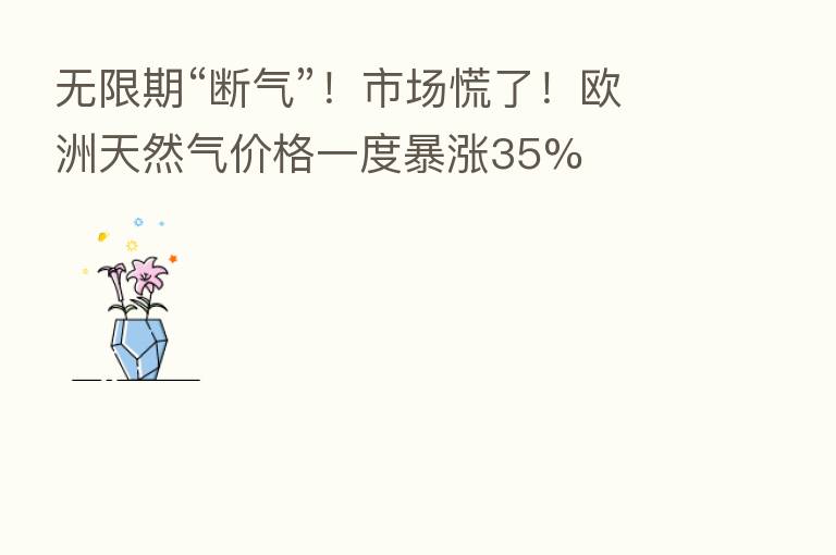 无限期“断气”!市场慌了!欧洲天然气价格一度暴涨35%