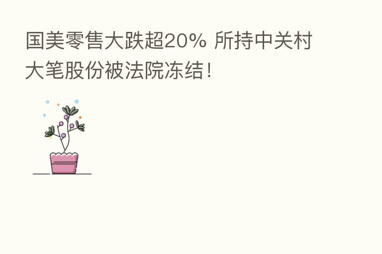 国美零售大跌超20% 所持中关村大笔股份被法院冻结！