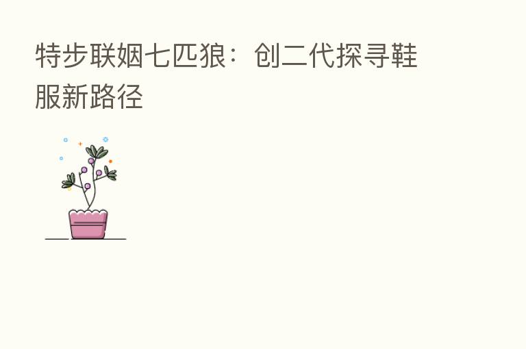 特步联姻七匹狼:创二代探寻鞋服新路径