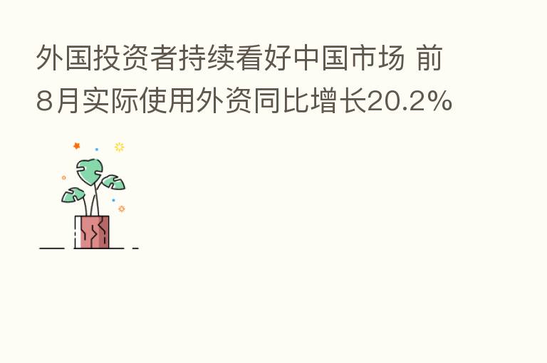 外国投资者持续看好中国市场 前8月实际使用外资同比增长20.2%