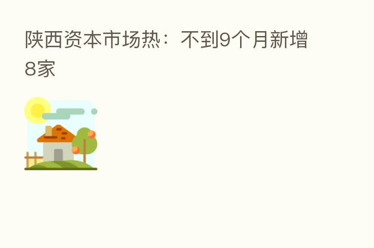 陕西资本市场热:不到9个月新增8家
