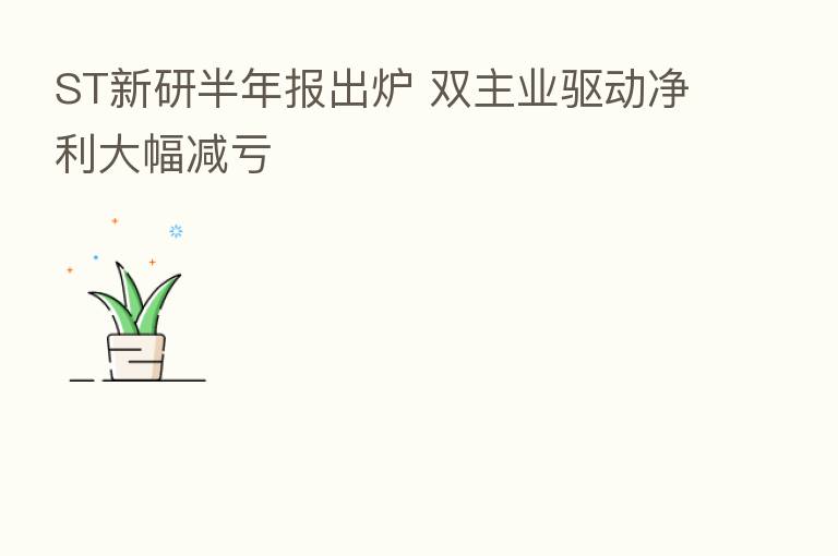 ST新研半年报出炉 双主业驱动净利大幅减亏
