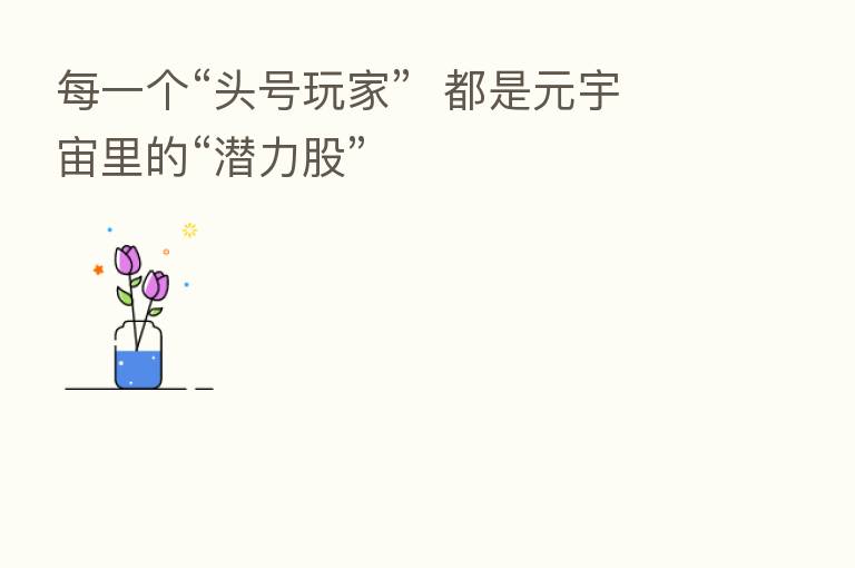 每一个“头号玩家”  都是元宇宙里的“潜力股”