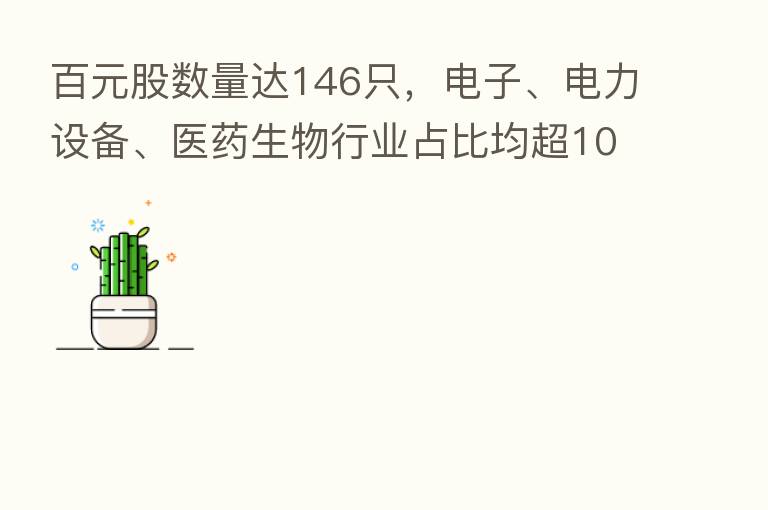 百元股数量达146只,电子、电力设备、医药生物行业占比均超10%