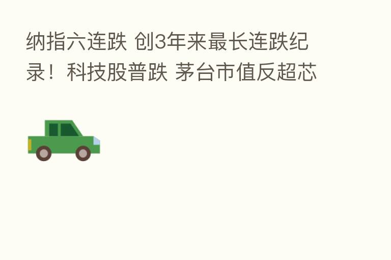纳指六连跌 创3年来 长连跌纪录!科技股普跌 茅台市值反超芯片巨头英伟达!