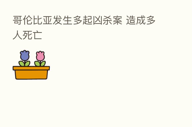 哥伦比亚发生多起凶   案 造成多人死亡