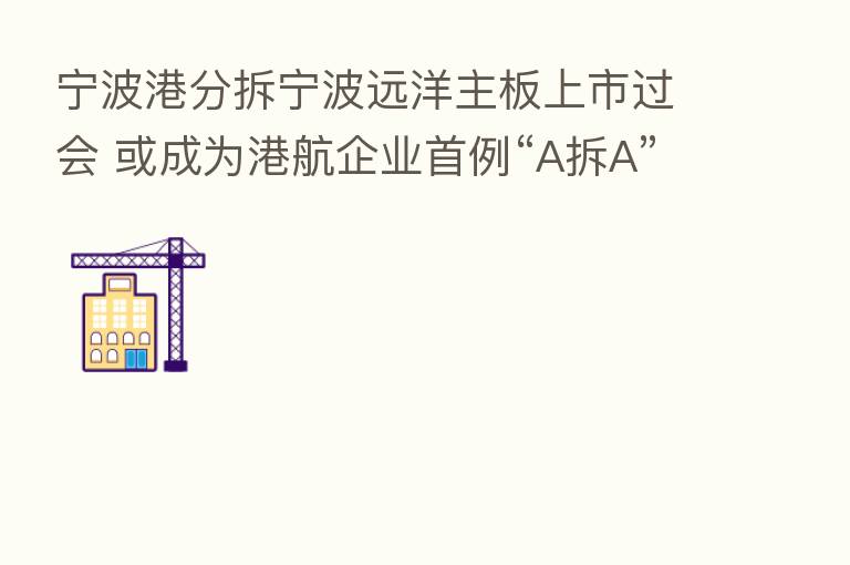 宁波港分拆宁波远洋主板上市过会 或成为港航企业首例“A拆A”