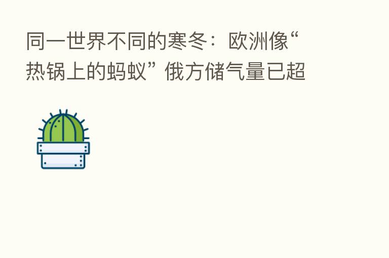 同一世界不同的寒冬：欧洲像“热锅上的蚂蚁” 俄方储气量已超90%