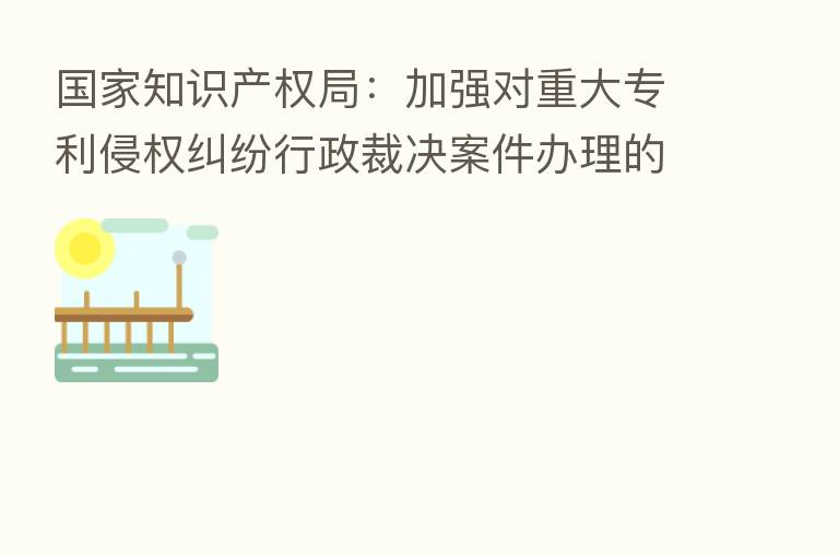 国家知识产权局:加强对重大专利侵权纠纷行政裁决案件办理的技术支撑