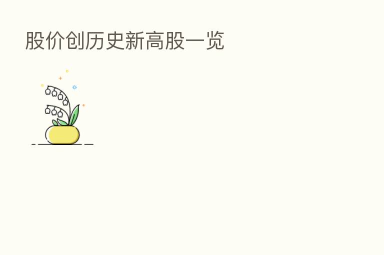 股价创历史新高股一览