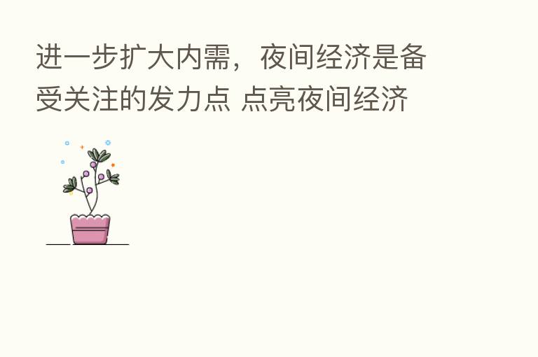进一步扩大内需，夜间经济是备受关注的发力点 点亮夜间经济  激发消费活力（深度观察）