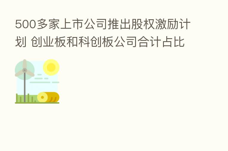 500多家上市公司推出股权激励计划 创业板和科创板公司合计占比超过五成