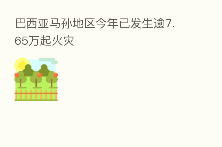 巴西亚马孙地区今年已发生逾7.65万起火灾