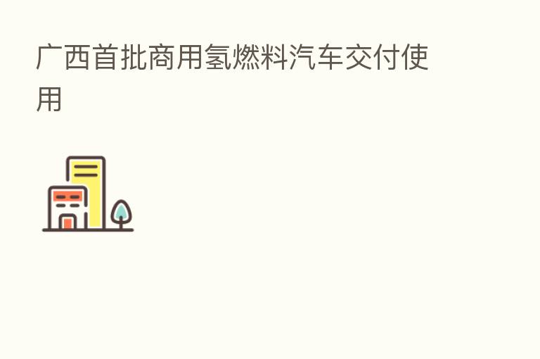 广西首批商用氢燃料汽车交付使用