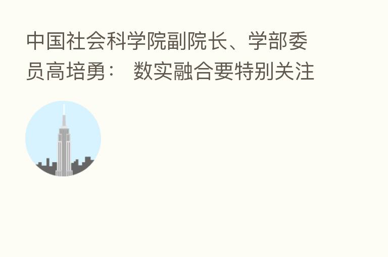 中国社会科学院副院长、学部委员高培勇： 数实      要特别关注个体工商户