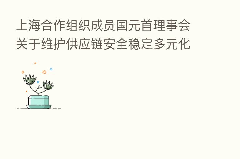上海合作组织成员国元首理事会关于维护供应链安全稳定多元化的声明