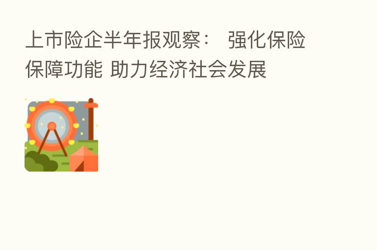 上市险企半年报观察： 强化      保障功能 助力经济社会发展
