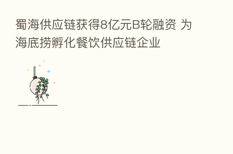蜀海供应链获得8亿元B轮融资 为海底捞孵化餐饮供应链企业