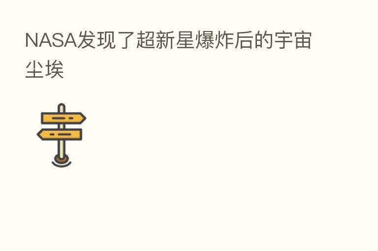 NASA发现了超新星 后的宇宙尘埃