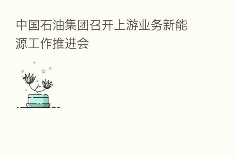 中国石油集团召开上游业务新能源工作推进会
