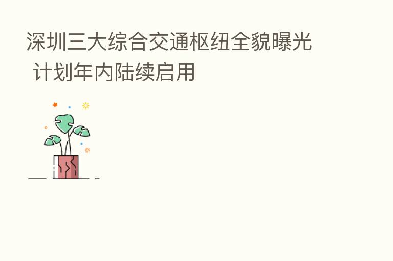 深圳三大综合交通枢纽全貌曝光 计划年内陆续启用