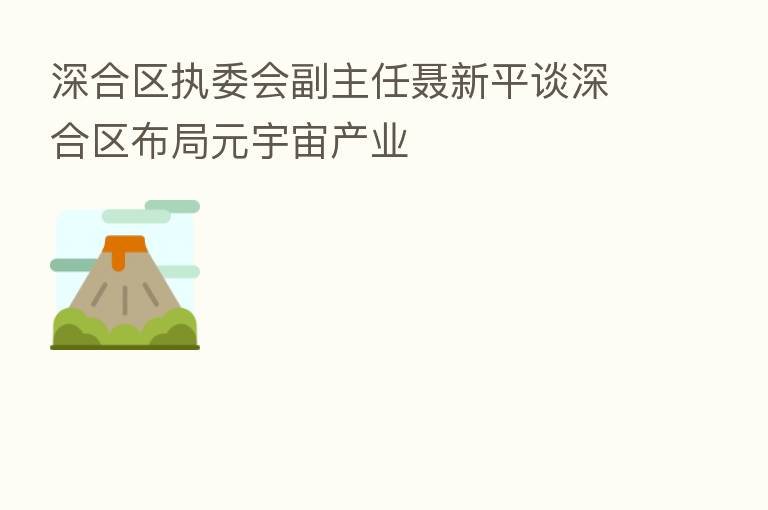 深合区执委会副主任聂新平谈深合区布局元宇宙产业
