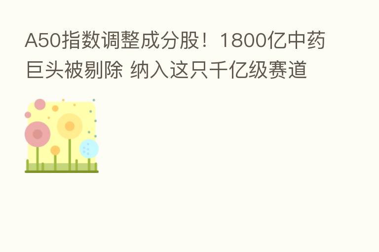 A50指数调整成分股！1800亿中药巨头被剔除 纳入这只千亿级赛道股！