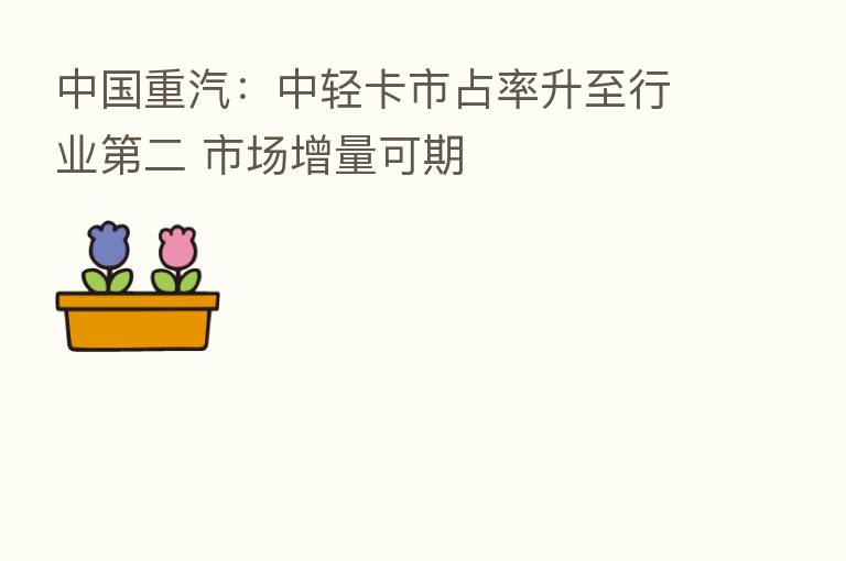 中国重汽:中轻卡市占率升至行业 二 市场增量可期