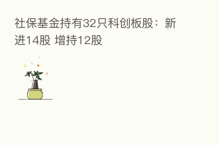社保基金持有32只科创板股：新进14股 增持12股