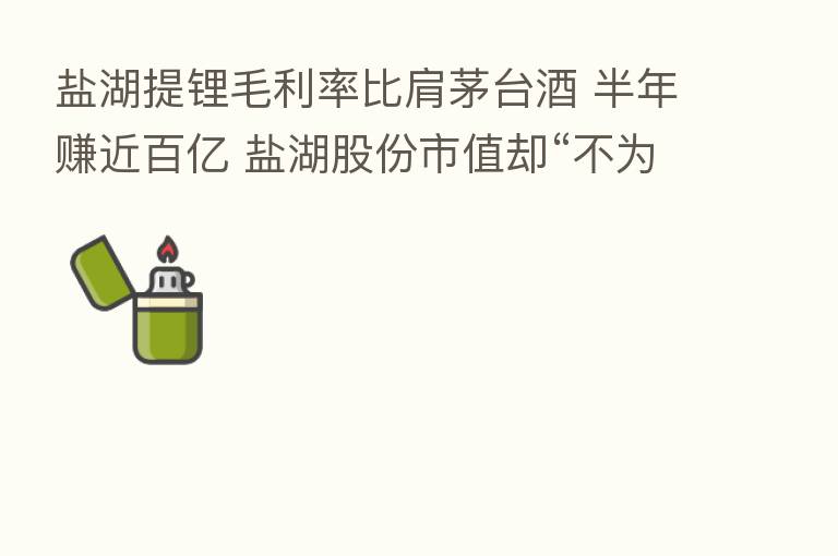 盐湖提锂毛利率比肩茅台酒 半年赚近百亿 盐湖股份市值却“不为所动”