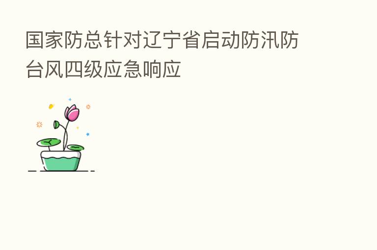 国家防总针对辽宁省启动防汛防台风四级应急响应
