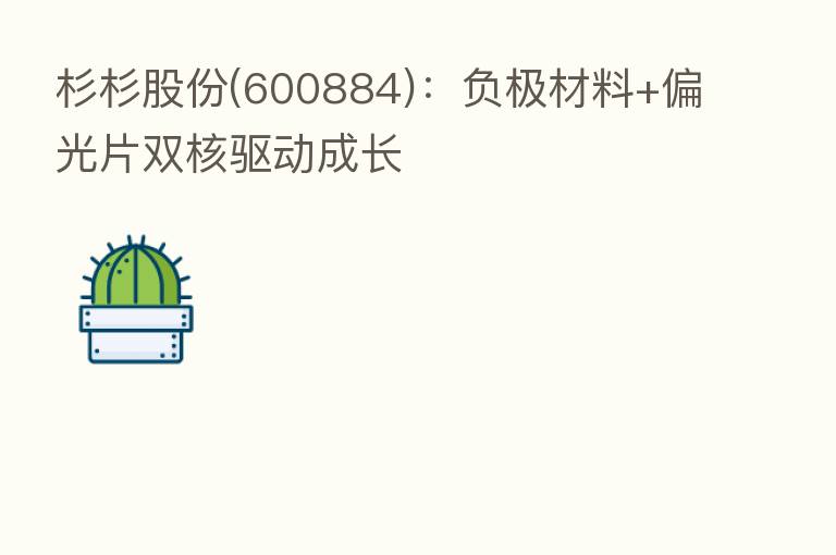 杉杉股份(600884)：负极材料+偏光片双核驱动成长