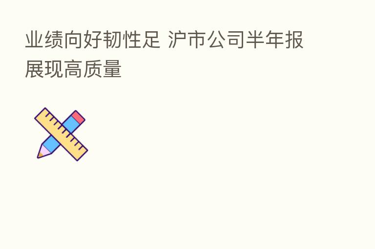 业绩向好韧性足 沪市公司半年报展现高质量