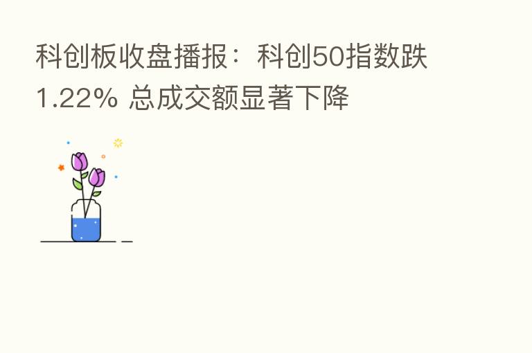 科创板收盘播报:科创50指数跌1.22% 总成交额显著下降