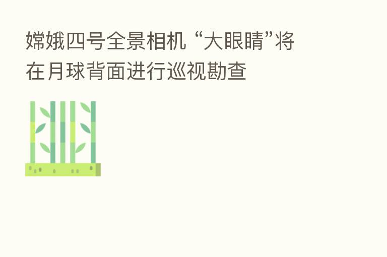 嫦娥四号全景相机 “大眼睛”将在月球背面进行巡视勘查