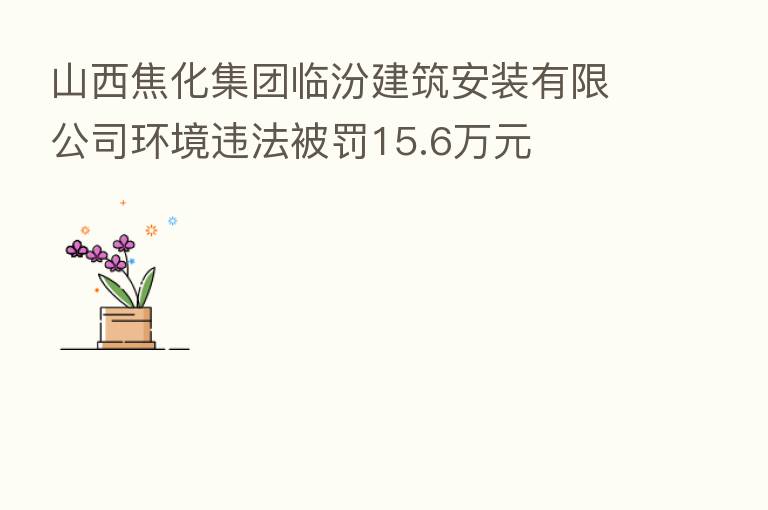 山西焦化集团临汾建筑安装有限公司环境违法被罚15.6万元