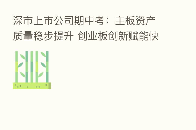 深市上市公司期中考：主板资产质量稳步提升 创业板创新赋能快速发展