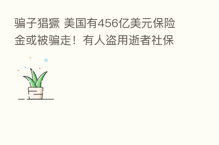 骗子猖獗 美国有456亿美元      金或被骗走！有人盗用逝者社保账号得逞