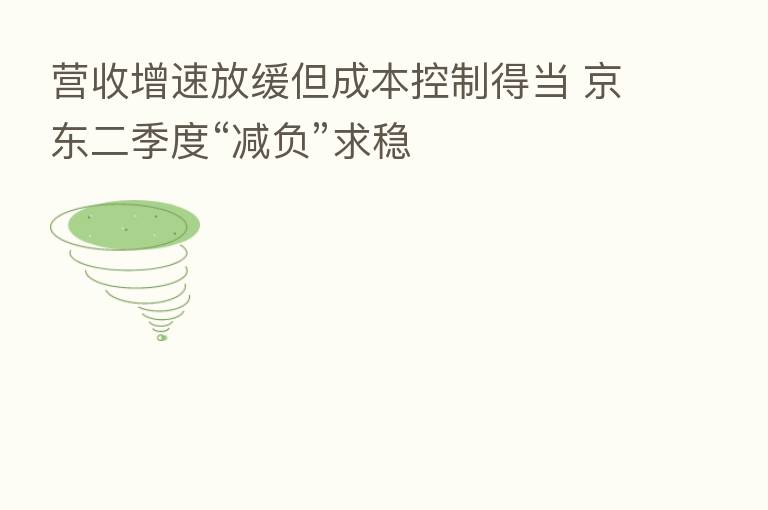 营收增速放缓但成本控制得当 京东二季度“减负”求稳