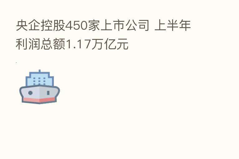 央企控股450家上市公司 上半年利润总额1.17万亿元