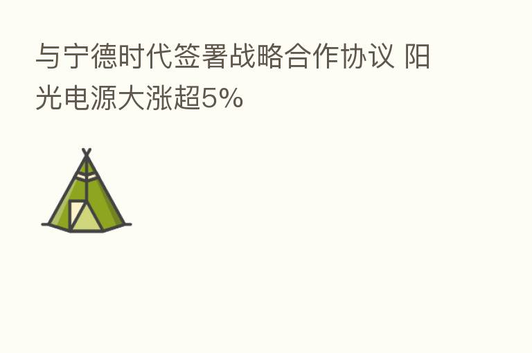 与宁德时代签署战略合作协议 阳光电源大涨超5%