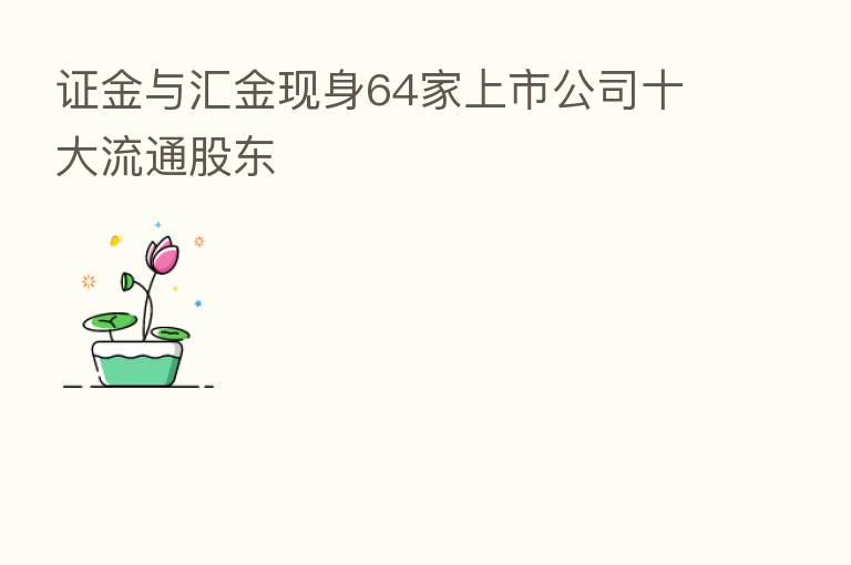 证金与汇金现身64家上市公司十大流通股东