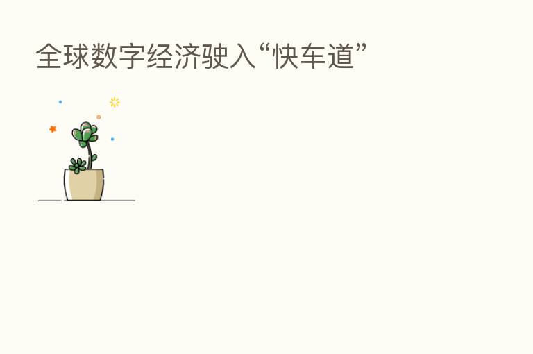 全球数字经济驶入“快车道”