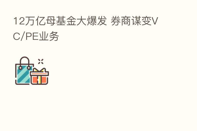 12万亿母基金大爆发 券商谋变VC/PE业务
